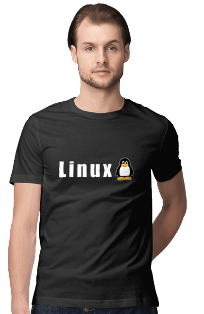 Футболка чоловіча з принтом "Linux". Linux, адміністратор, айті, айтішник, безкоштовна, безкоштовно, білий, вільна, доступність, комерційна, незалежність, операційна система, ос, пінгвін, програміст, програмне забезпечення, свобода, сервер, сисадмін, система, системний адміністратор, софт, текст. 2070702
