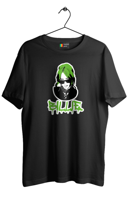 Футболка чоловіча з принтом "Billie Eilish". Активістка, біллі айліш, мизукант, права, співачка, тварини. 2070702