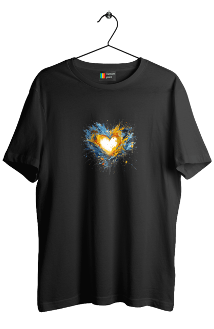 Футболка чоловіча з принтом "Серце патріота". Патріотичне, прапор україни, серце, україна, українська символіка, українське. 2070702
