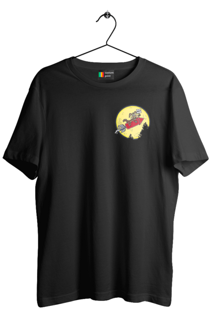 Футболка чоловіча з принтом "Хитрий кайот". Антигерой, вайлі кайот, веселі мелодії, віллі, злодій, кайот, не відчуває болю, персонаж мультфільму, північноамериканський кайот, уайлі, швидкий та сміливий. 2070702