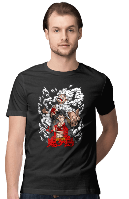 Men's t-shirt with prints One Piece Luffy. Anime, luffy, manga, monkey de luffy, one piece, pirates. 2070702