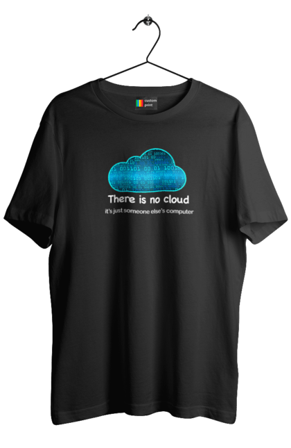 Футболка чоловіча з принтом "Це не Cloud". Wifi, айті, доступ, зберігання даних, інтернет, комп`ютеризація, підключення, смартфон, телефон, хмара. CustomPrint.market