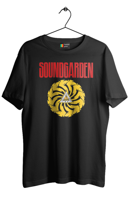 Футболка мужская с принтом Soundgarden. Sound garden, soundgarden, альтернативный рок, гранж, группа, метал, музыка, рок, хард-рок. 2070702