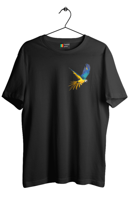 Футболка чоловіча з принтом "Папуга українець". Екзотика, папуга, патріот, пташка, символіка, україна. 2070702