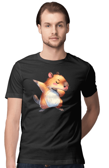 Men's t-shirt with prints Capybara. Animal, capybara, rodent. 2070702