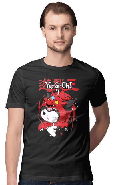 Men's t-shirt with prints Yu Gi Oh! Kuromi. Anime, character, hello kitty, kuromi, my melody, sanrio, yu gi oh, yugio. 2070702