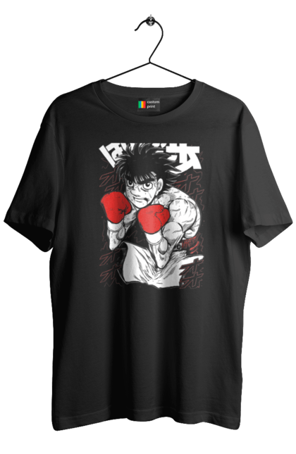 Футболка чоловіча з принтом "Перший крок". Anime, fighting, hajime no ippo, manga, аніме, бокс, манга, перший крок, серіал. 2070702