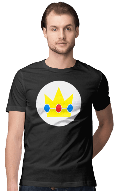 Men's t-shirt with prints Mario Bros. Princess Peach. Character, game, mario, mario bros, nintendo, princess peach, super mario bros. 2070702