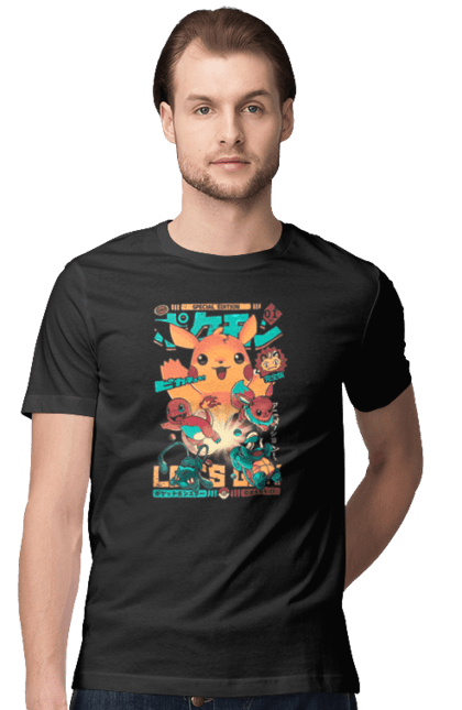 Футболка чоловіча з принтом "Пакемон". Anime, pokemon, x та y, xy z, алмаз та перли, біле та чорне, бойовий вимір, галактичні битви, долі суперників, игри, майстер пригоди, переможці ліги синно, покемон бульбазавра, покемон сквірта, покемон чармандера, пригоди в колос, пригоди у юнові, серіал покемон, хлопчик еш. 2070702