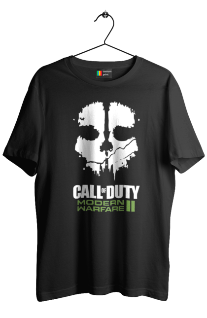 Футболка чоловіча з принтом "Call of Duty Modern Warfare II". Call of duty, modern warfare, playstation, бої, бойовик, відеогра, гра, пригоди, спецоперації. Print Shop