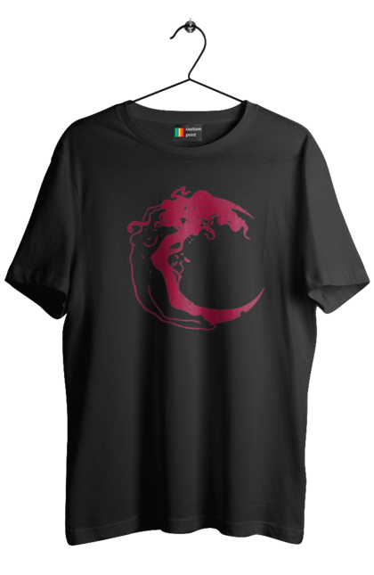 Футболка чоловіча з принтом "Дівчина місяць". Дівчина, зірки, космічне, космос, місяць. 2070702