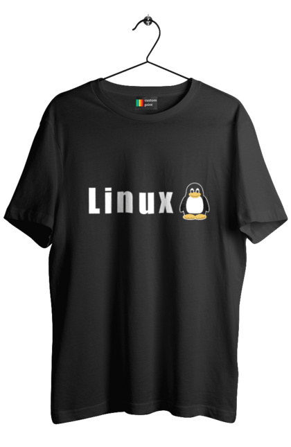 Футболка чоловіча з принтом "Linux". Linux, адміністратор, айті, айтішник, безкоштовна, безкоштовно, білий, вільна, доступність, комерційна, незалежність, операційна система, ос, пінгвін, програміст, програмне забезпечення, свобода, сервер, сисадмін, система, системний адміністратор, софт, текст. 2070702
