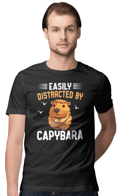 Футболка чоловіча з принтом "Капібара". Capybara, водосвинка, гризун, капібара, тварина. 2070702
