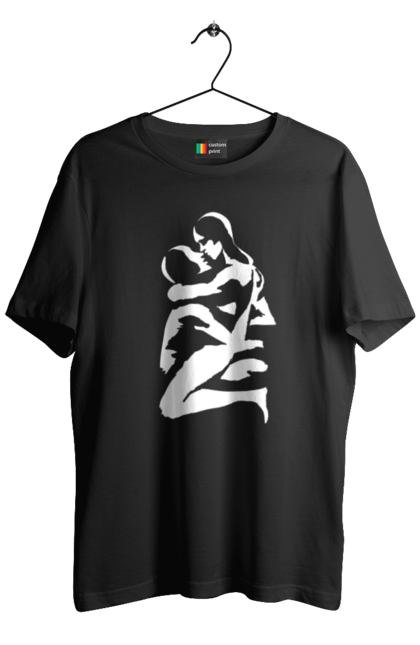 Футболка чоловіча з принтом "Білі Тіла". Жінка, контур, тіла, чоловік. 2070702