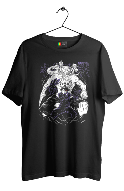 Men's t-shirt with prints Jujutsu Kaisen Megumi. Anime, dark fantasy, fushiguro, fushiguro megumi, jujutsu kaisen, magic battle, manga, megumi, mystic. 2070702