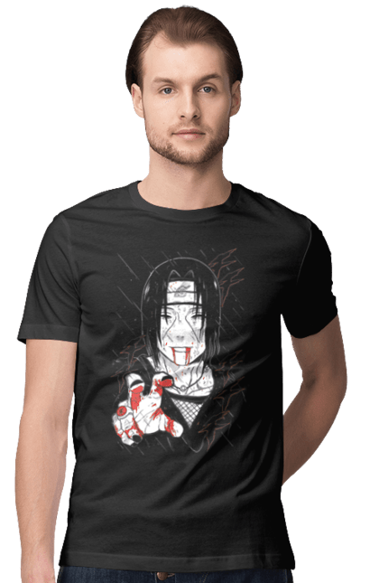 Футболка чоловіча з принтом "Наруто Ітачі". Itachi, itachi uchiha, naruto, аніме, ітачі, манга, наруто, ніндзя, серіал, учіха. 2070702