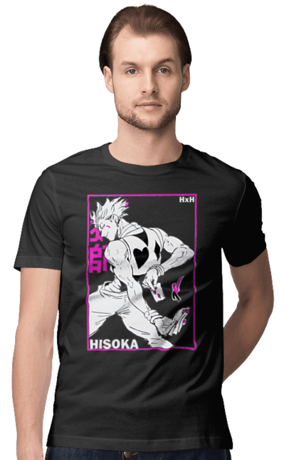 Men's t-shirt with prints Hunter x Hunter Hisoka. Anime, antagonist, character, hisoka, hunter x hunter, manga. 2070702