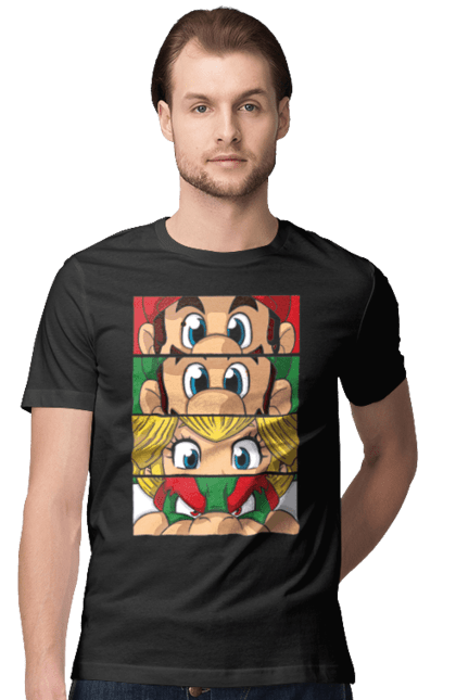 Men's t-shirt with prints The Super Mario Bros.. Character, game, mario, mario bros, nintendo, super mario bros. 2070702