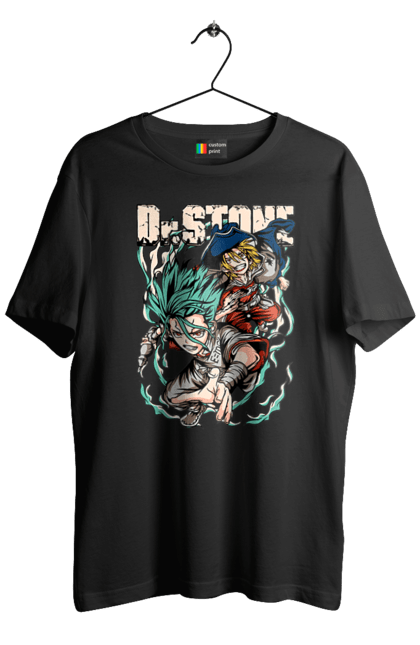 Men's t-shirt with prints Dr. Stone Senku and Ryuusui. Anime, dr. stone, ishigami, manga, ryuusui, ryuusui nanami, senku, senku ishigami. 2070702