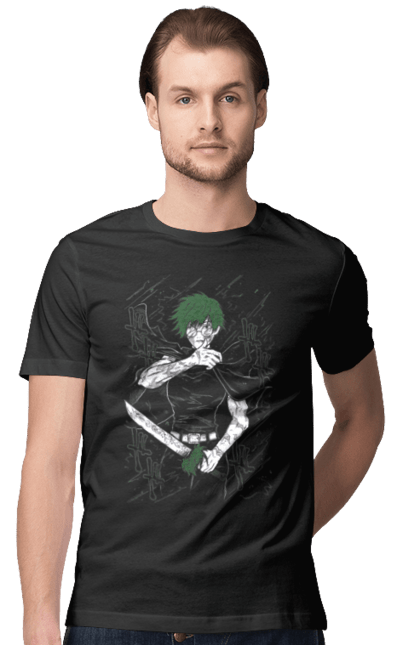 Men's t-shirt with prints Jujutsu Kaisen Maki. Anime, dark fantasy, jujutsu kaisen, magic battle, maki, maki zenin, manga, mystic. 2070702