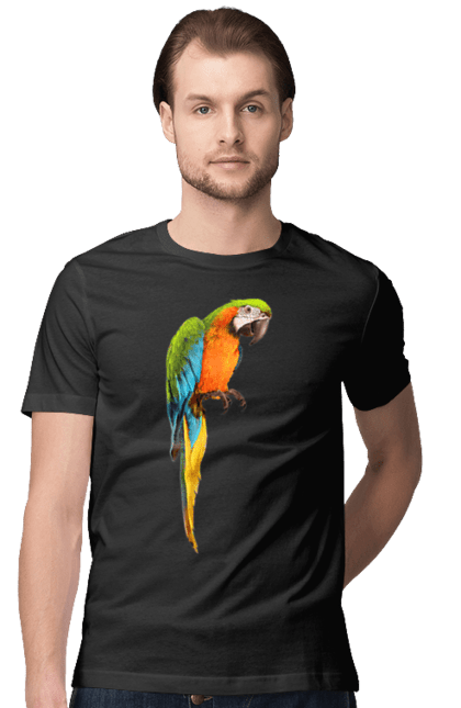 Футболка чоловіча з принтом "Просто Папуга". Папуга, пташка. 2070702