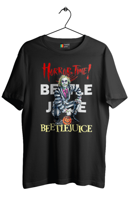 Футболка мужская с принтом Битлджус. Beetlejuice, ghost, tim burton, warner bros, битлджус, комедия, привидение, тим бертон, ужас, фильм. 2070702