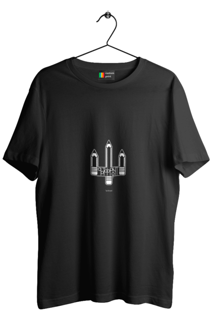 Футболка чоловіча з принтом "Артфронт білий моноцвіт". Sarabeevart, день незалежності, друк, купити, патріотична, україна, фронт. 2070702