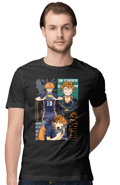 Футболка чоловіча з принтом "Волейбол!! Хіната". Anime, haikyu, hinata, manga, shoyo hinata, аніме, волейбол, манга, хіната, шьо хіната. 2070702