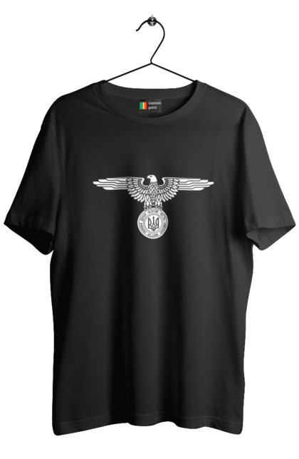 Футболка чоловіча з принтом "Тризуб і Орел". Герб, герб україни, орел, патріотичне, україна, українська символіка, українське. 2070702