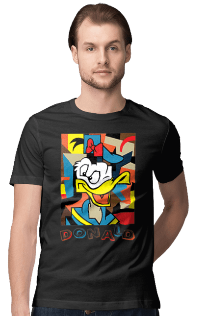 Футболка мужская с принтом Дональд Дак. Donald duck, абстракция, дональд дак, мультсериал, мультфильм, рисунок. 2070702