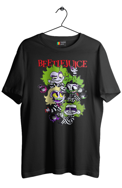 Футболка мужская с принтом Битлджус. Beetlejuice, ghost, tim burton, warner bros, битлджус, комедия, привидение, тим бертон, ужас, фильм. 2070702