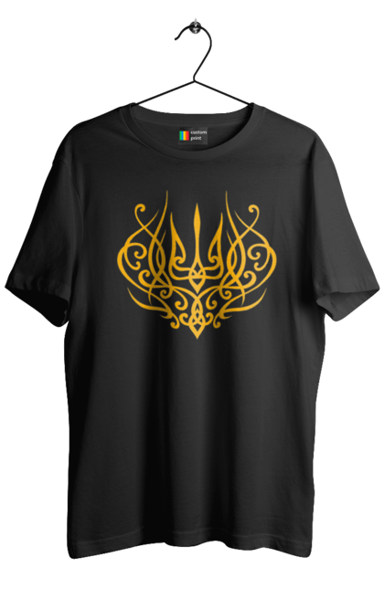 Футболка чоловіча з принтом "Герб України". Герб, герб україни, доброго вечора, з гербом україни, з тризубом, зсу, патріотична, прапор. 2070702