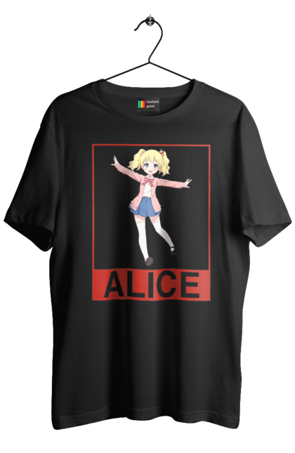 Men's t-shirt with prints Kiniro Mosaic Alice Cartelet. Alice, alice cartelet, anime, gold mosaic, kiniro mosaic, kinmoza, manga. 2070702