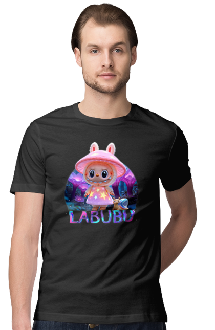 Футболка чоловіча з принтом "Лабубу". Брелок лабубу, іграшка лабубу, лабубу, лабубу кока кола, лялька лабубу, мерч лабубу, мила, рожева лабубу, смішна лабубу. 2070702