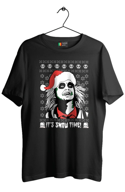 Футболка чоловіча з принтом "Бітлджюс". Beetlejuice, ghost, tim burton, warner bros, бітлджюс, жах, комедія, привид, тім бертон, фільм. 2070702