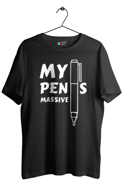Футболка чоловіча з принтом "Моя ручка величезна". Гумор, мем, моя ручка величезна, прикол, прикольна, смішна. 2070702