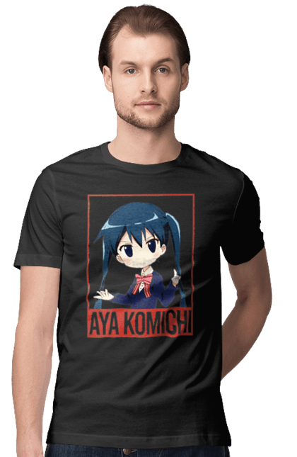 Футболка чоловіча з принтом "Золота мозаїка Ая Коміті". Anime, aya komichi, kiniro mosaic, kinmoza, manga, аніме, ая коміті, золота мозаїка, коміті, манга. 2070702