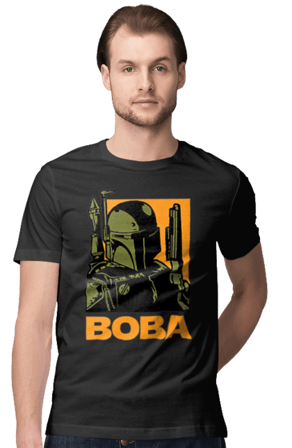 Футболка мужская с принтом Боба Фетт. Boba fett, боба фетт, звездные войны, клон, охотник за головами. 2070702