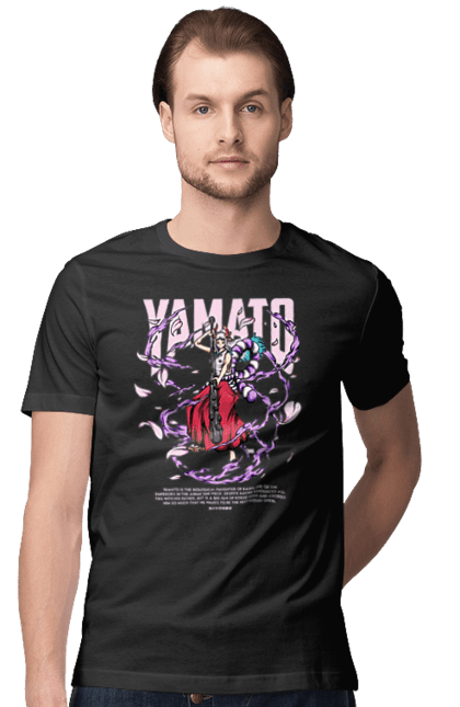 Men's t-shirt with prints One Piece Yamato. Anime, manga, one piece, pirates, straw hat pirates, yamato. 2070702