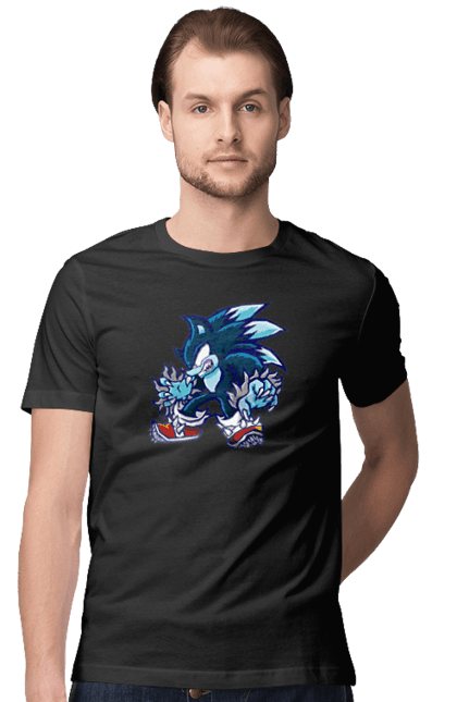 Футболка чоловіча з принтом "Соник (4)". Game, sega, shadow, shadow the hedgehog, sonic, sonic the hedgehog, sonic x, ежик, игра, монетки, сега, соник, шедов. CustomPrint.market