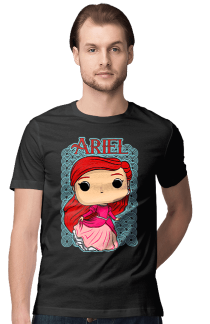 Футболка чоловіча з принтом "Аріель". Ariel, little mermaid, аріель, казка, принцеса, русалонька, русалочка. 2070702