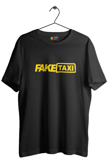 Футболка чоловіча з принтом "Fake taxi". Fake taxi, porn hub, зсу, порно хаб, порнохаб, прапор, приколы, фак такси, фак таксі, фейк такси. ART принт на футболках