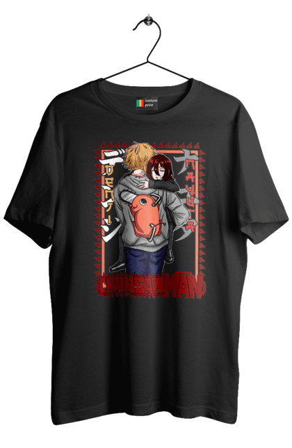 Men's t-shirt with prints Chainsaw Man Denji and Nayuta. Anime, chainsaw man, demon, denji, manga, nayuta, shonen. 2070702