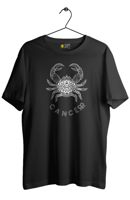 Футболка чоловіча з принтом "Зодіак Рак". Гороскоп, знак, знак зодіаку, знак зодіаку рак, зодіак, рак, сузір`я. 2070702