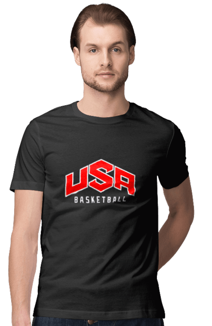 Men's t-shirt with prints USA Basketball. Basketball, sport, sports team, team, usa, usa basketball. 2070702