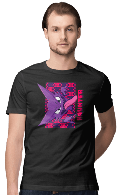 Men's t-shirt with prints Haunter. Anime, games, haunter, nintendo, pokemon, pokemon go. 2070702