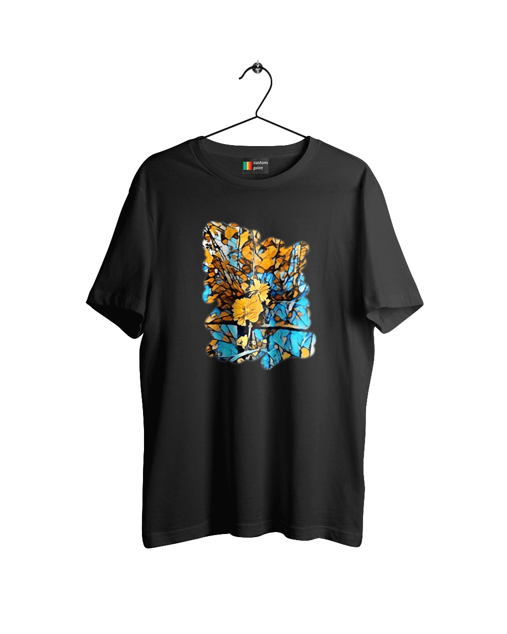 Жовті квіти на синьому фоні