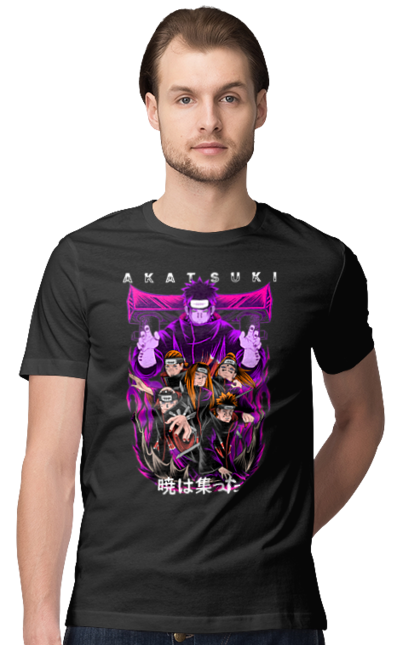 Men's t-shirt with prints Naruto Akatsuki. Akatsuki, anime, character, manga, naruto, ninja, pain, tv series, yahiko. 2070702