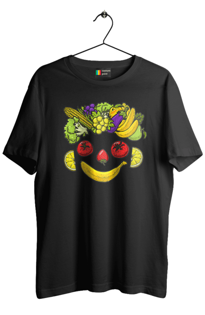 Футболка чоловіча з принтом "Зсж Посмішка". Зож, овоч, посмішка, фрукт. 2070702