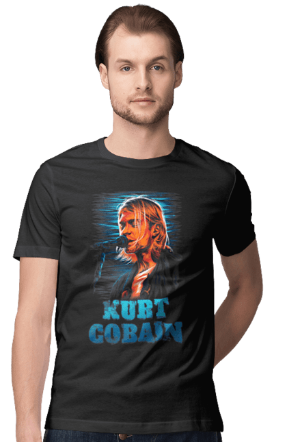 Футболка чоловіча з принтом "Курт Кобейн". Cobain, kurt, kurt cobain, nirvana, гурт, кобейн, курт, курт кобейн, нірвана, рок. 2070702